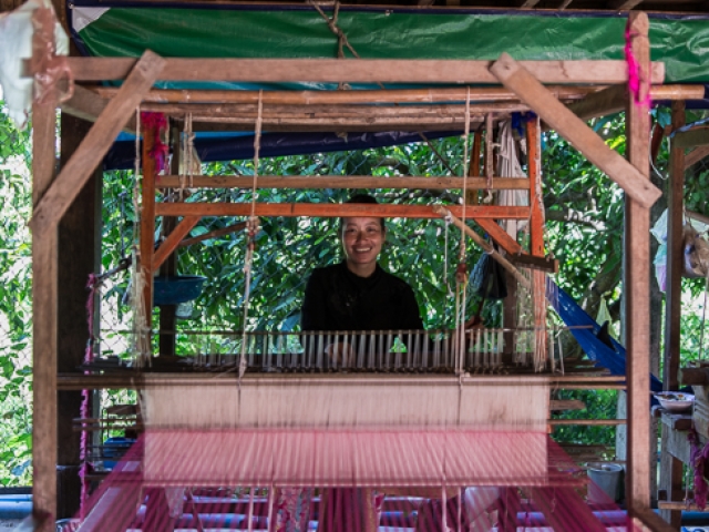 Cambodia Overland, Koh-Dach Island, Silk Weaving