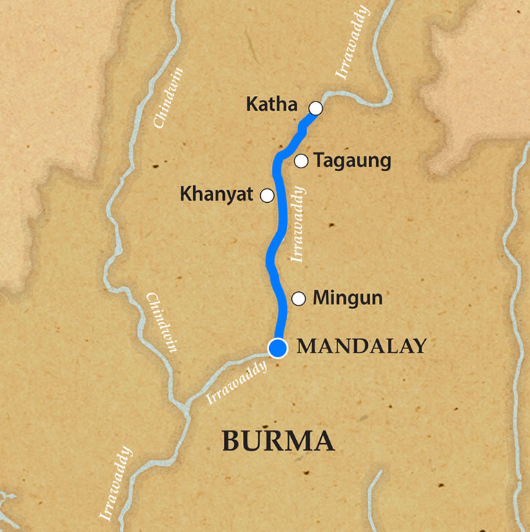 The Upper Irrawaddy - Itinerary and Map