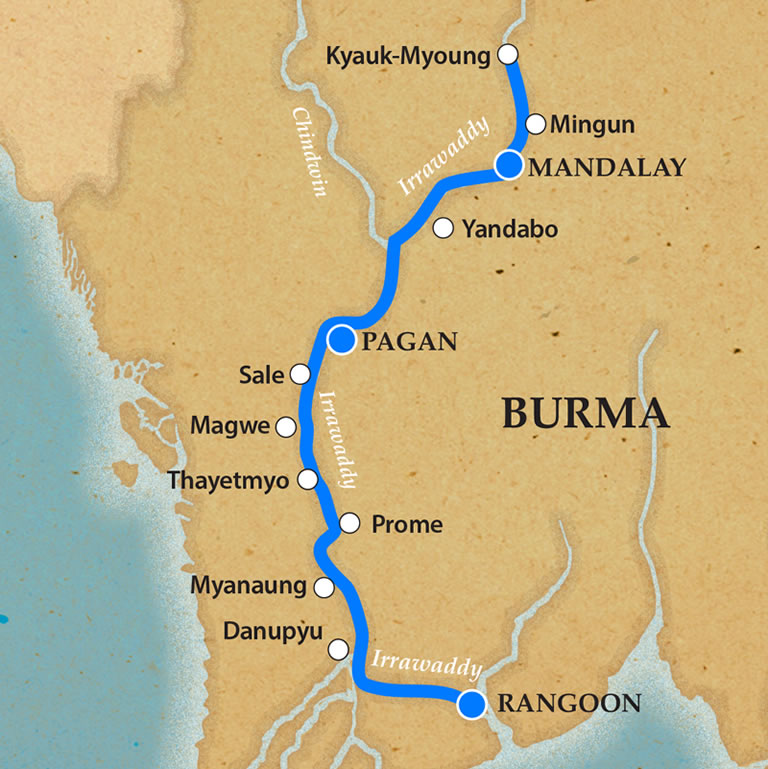 The Irrawaddy - Itinerary and Map